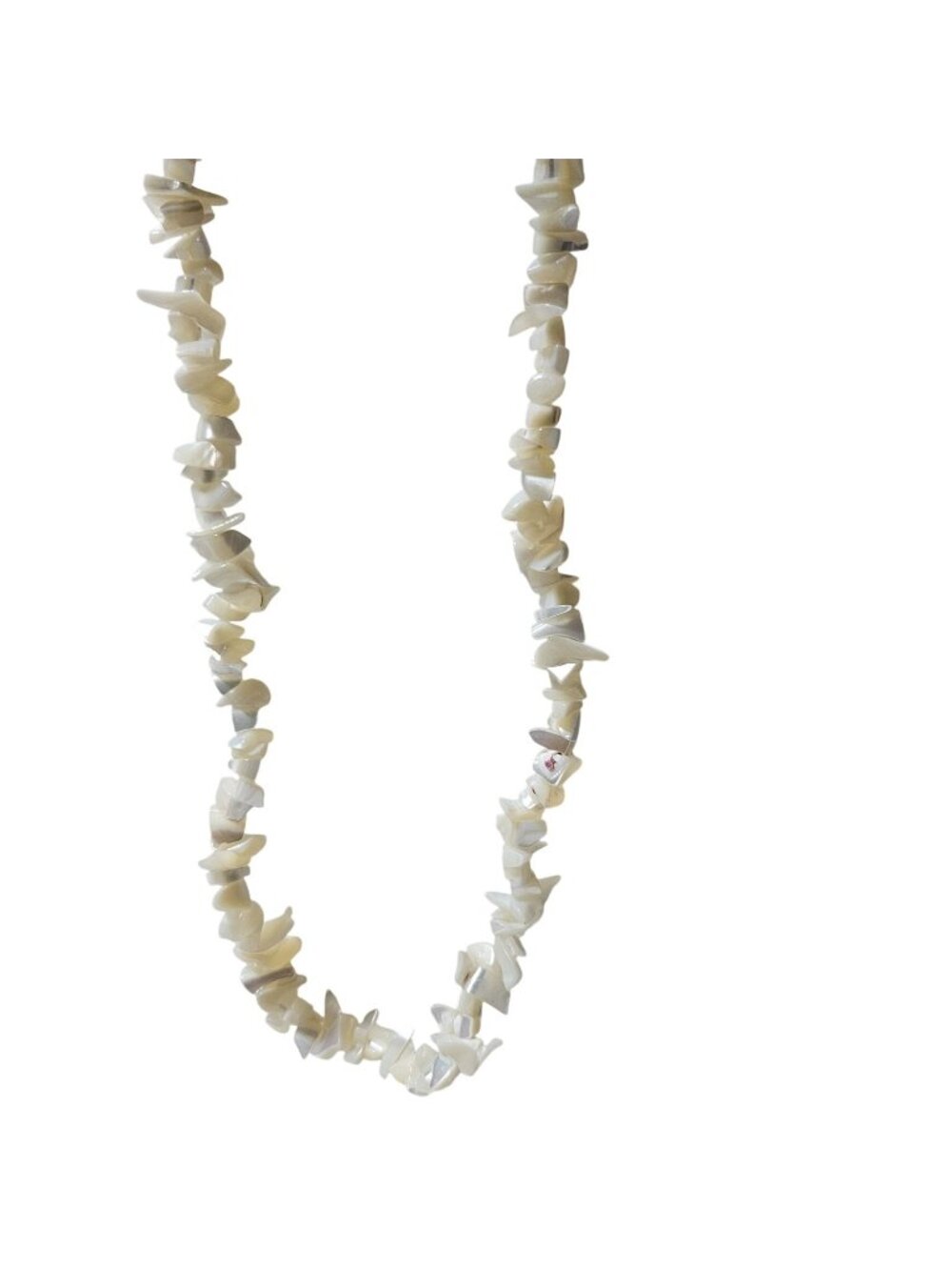 White Mother Of Pearl Chip Necklace Chunky Beach Core Surfer Fashion Jewelry